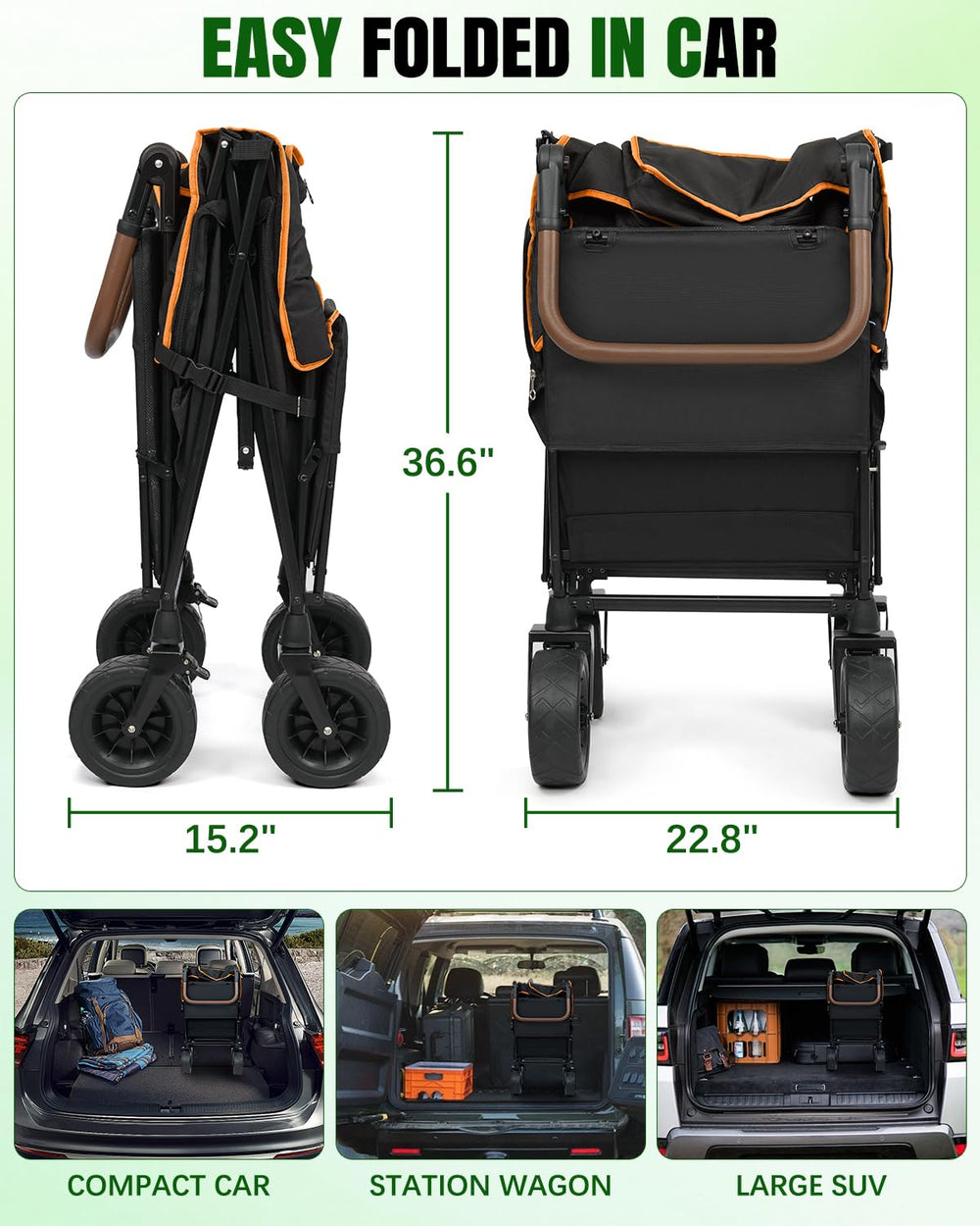 Snagle Paw large-dogs-capacity wagon supports dogs up to 200lbs.
