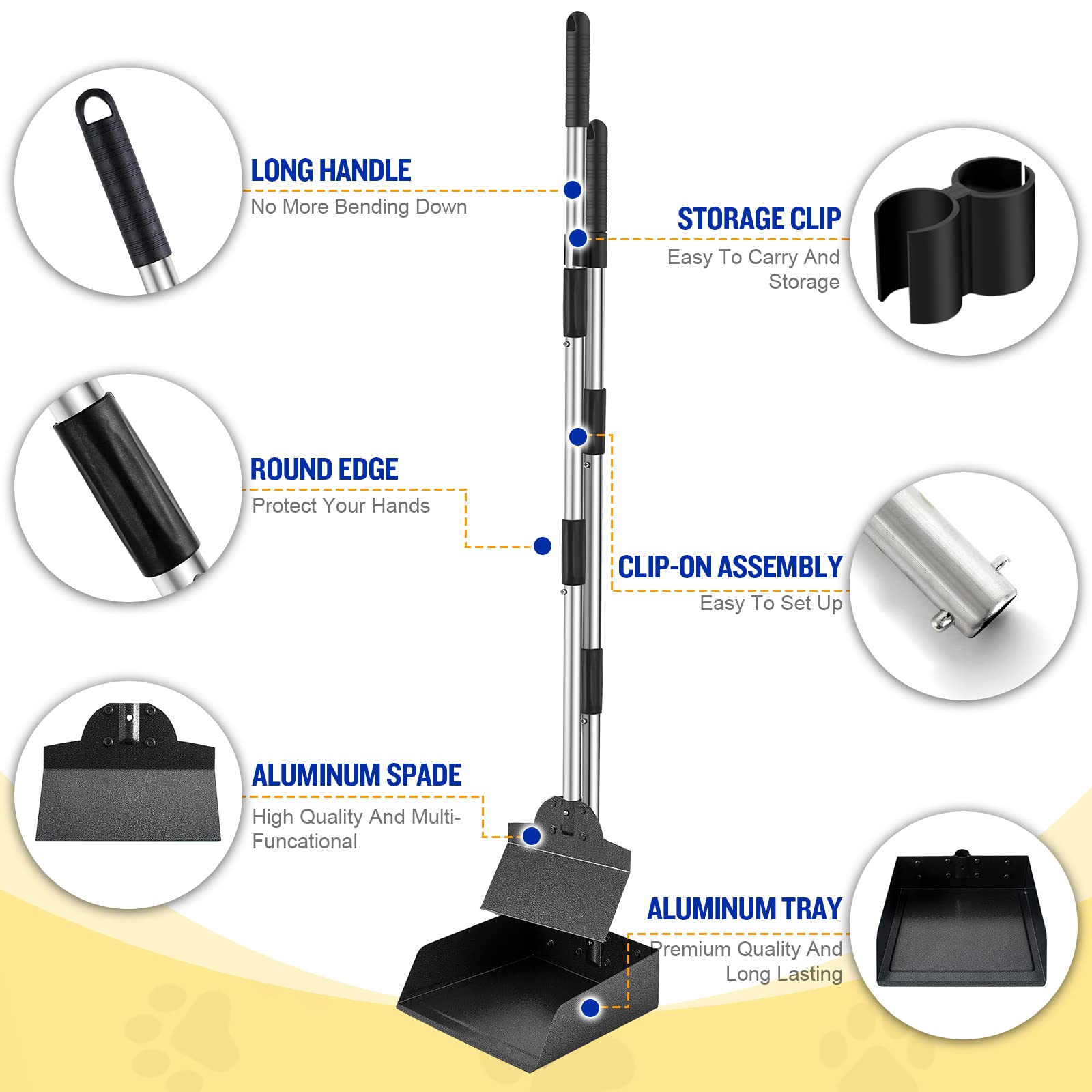 Snagle Paw non-stick coated scooper cleans quickly after use.