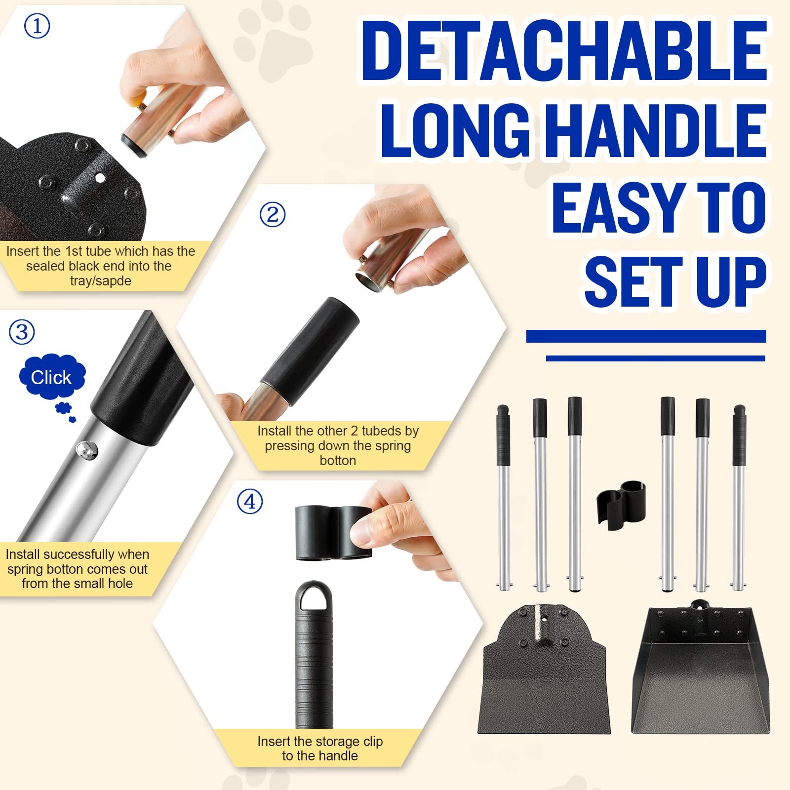 Snagle Paw pooper scooper spade for flat surfaces and kennels simplifies patio cleanup.