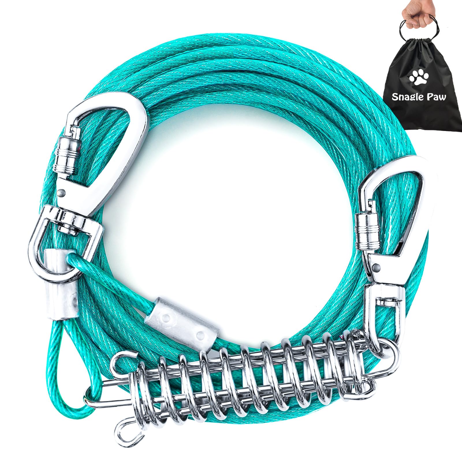 Snagle Paw tie-out cable 15ft for open-yard runs and training.
