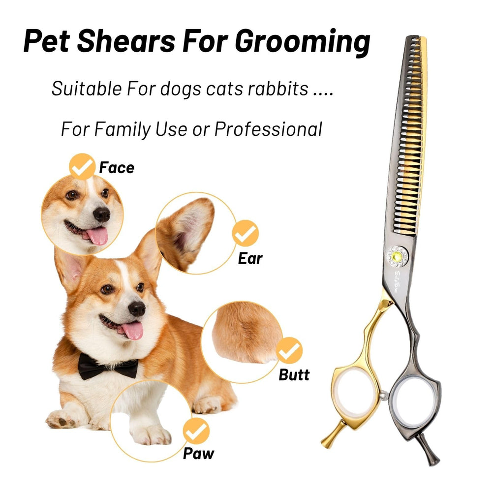 SnipStar coat-types compatibility shot showing multi-coat trimming versatility.
