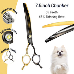SnipStar 35-teeth blade closeup highlighting thinning capability for smooth coat shaping.