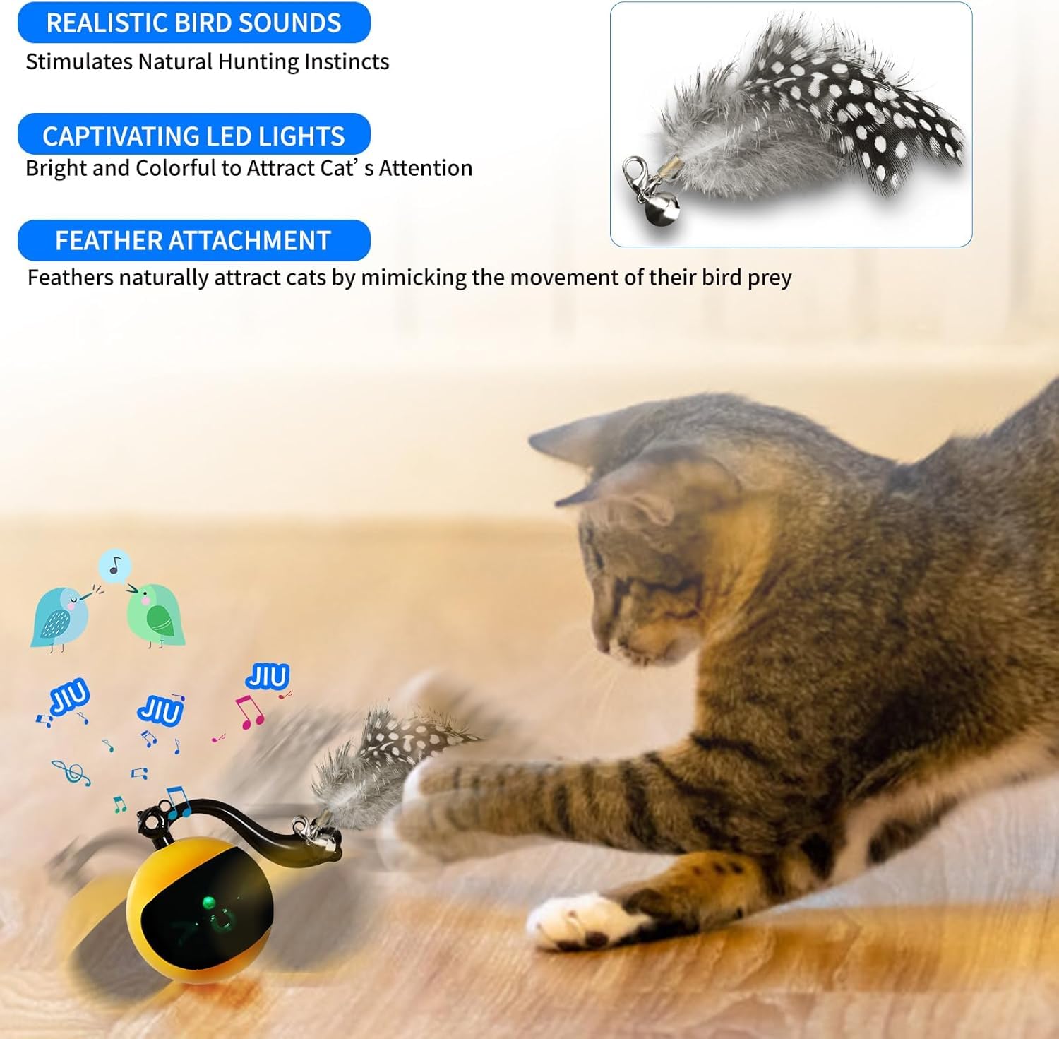 Snoslme automatic moving cat toy pauses after a minute, then resumes