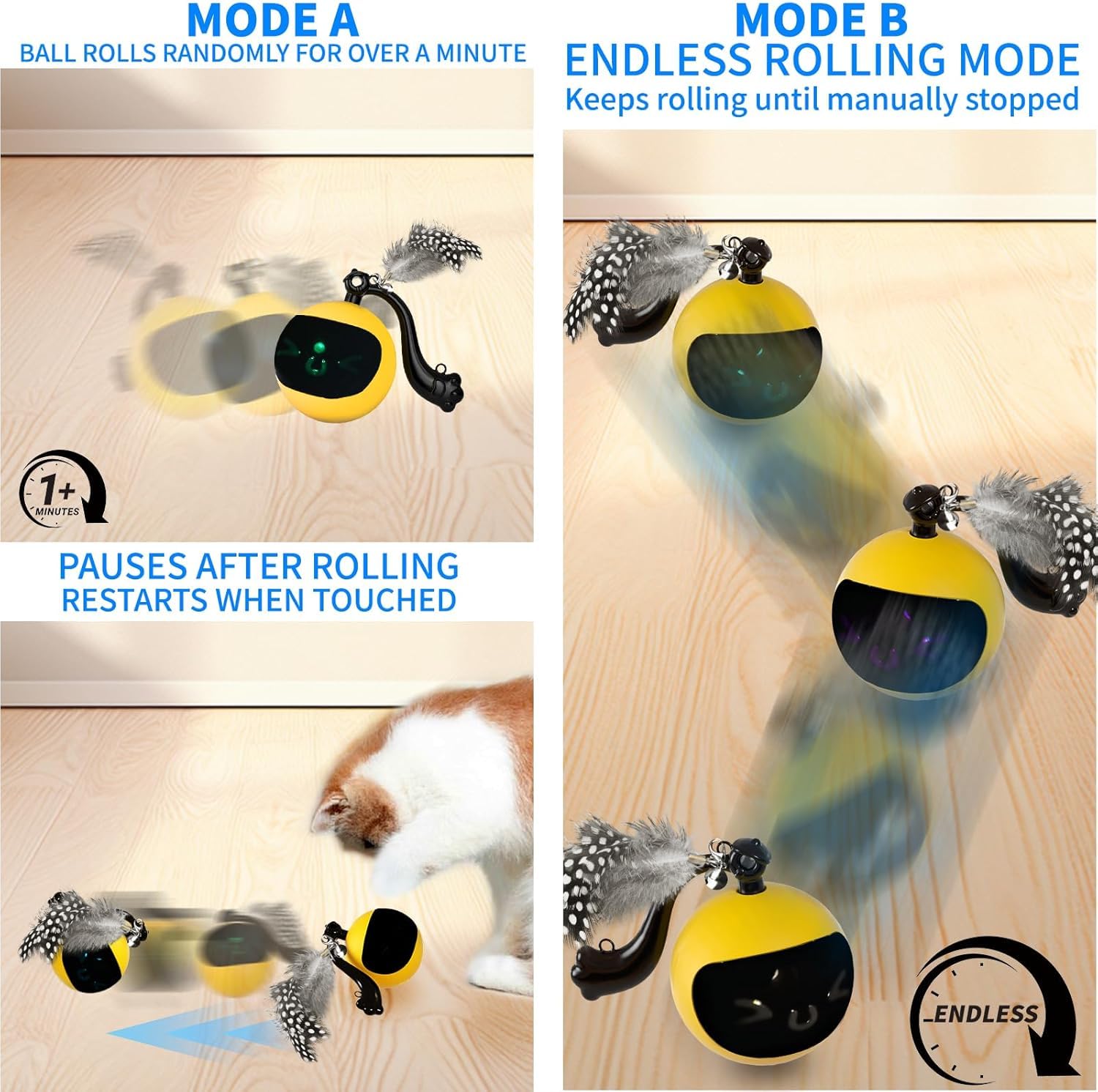 Snoslme rechargeable cat toy powered by Micro-USB charging