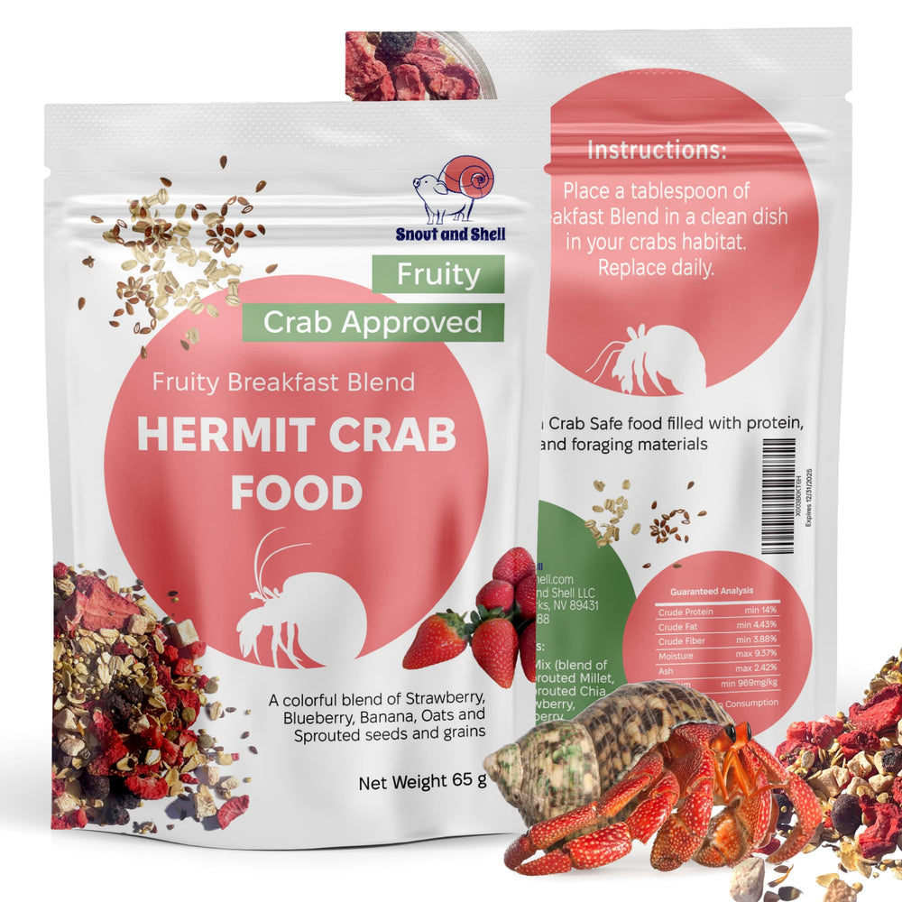 Snout and Shell committed-crab-keepers favorite promotes premium feeding over flakes.