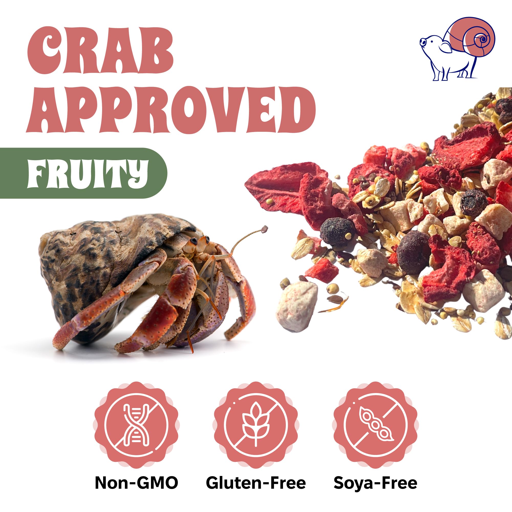 Snout and Shell no-preservatives hermit crab food uses simple ingredients.