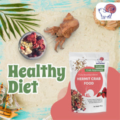 Snout and Shell sprouted-grains hermit crab diet provides balanced energy.