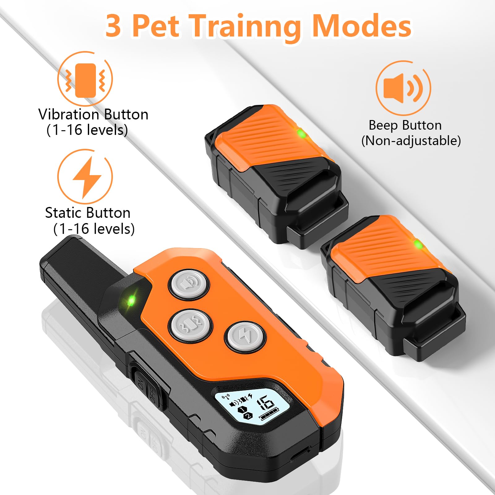 Snsng remote with battery display helps you time training sessions and manage power.