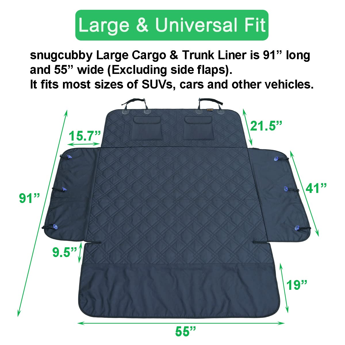 snugcubby SUV cargo mat waterproof Oxford fabric in car