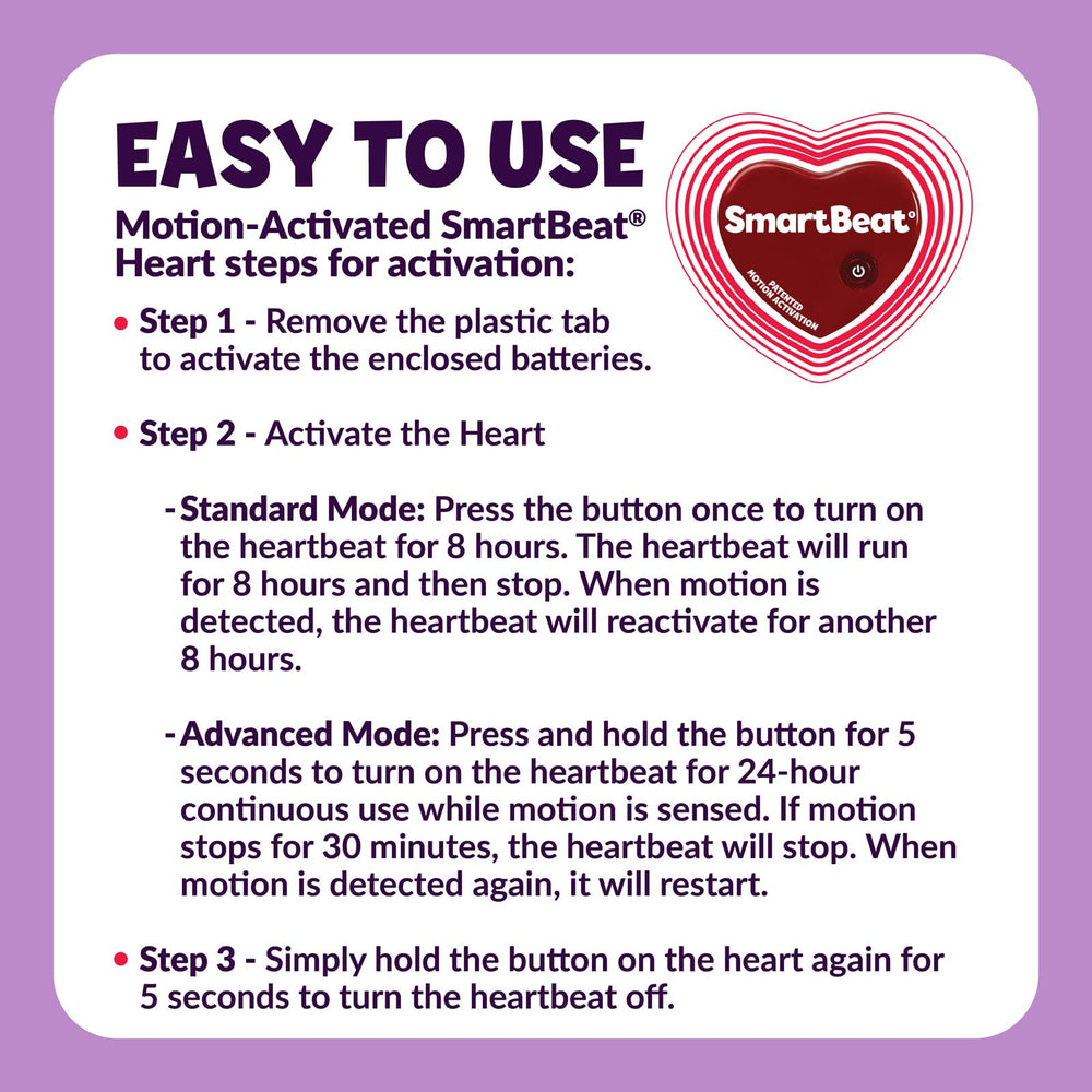Snuggle Kitty battery compartment view noting easy setup for parents.