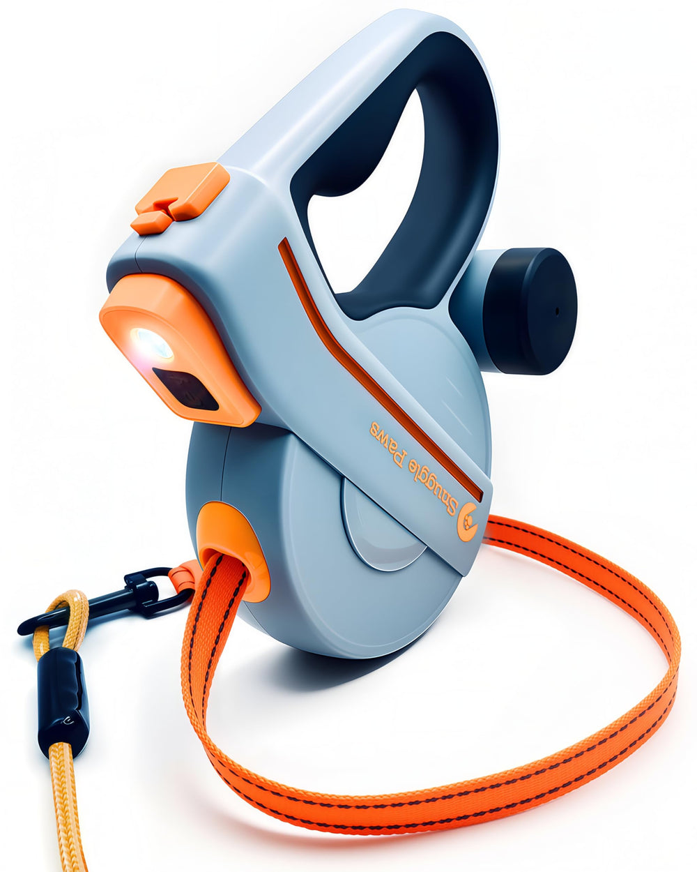 Snuggle Paws Retractable Leash LED flashlight on a walk improves night visibility for safer nighttime strolls