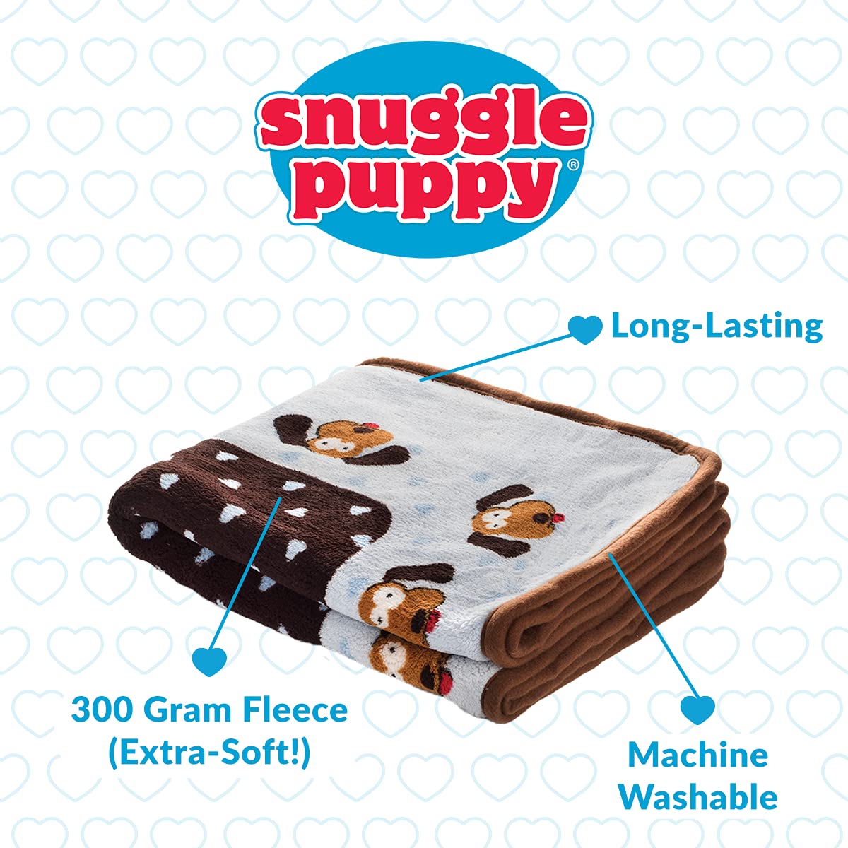 Snuggle Puppy blanket blue on couch cover protecting furniture from shedding.