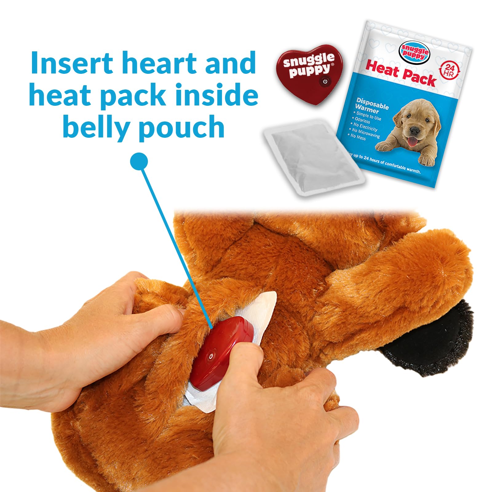 Snuggle Puppy long battery life reduces frequent replacements and keeps dogs comfy