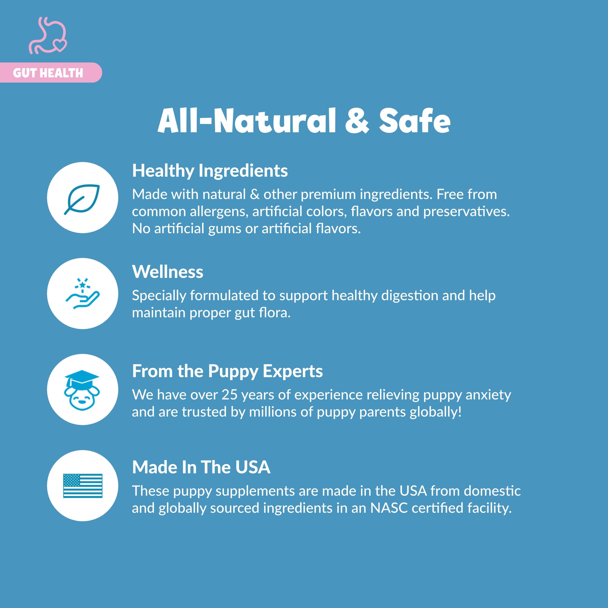 Snuggle Puppy Puppy Bites label highlights melatonin and ashwagandha for calm nights