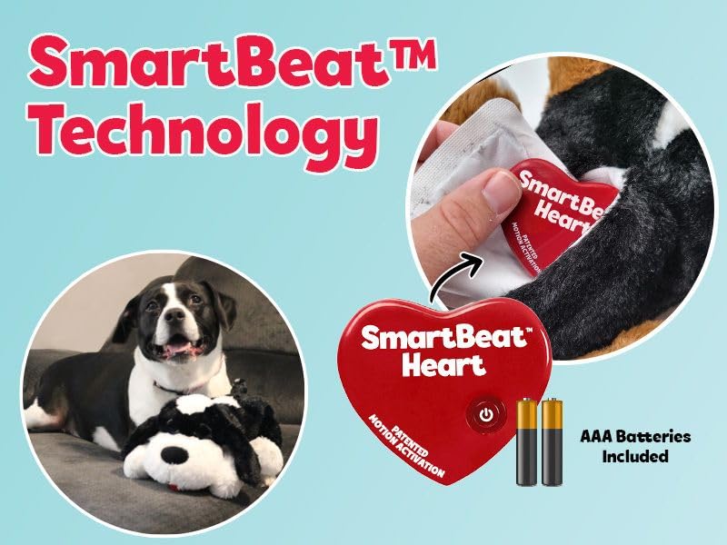 Snuggle Puppy SmartBeat heart in action inside plush toy calm-down scene