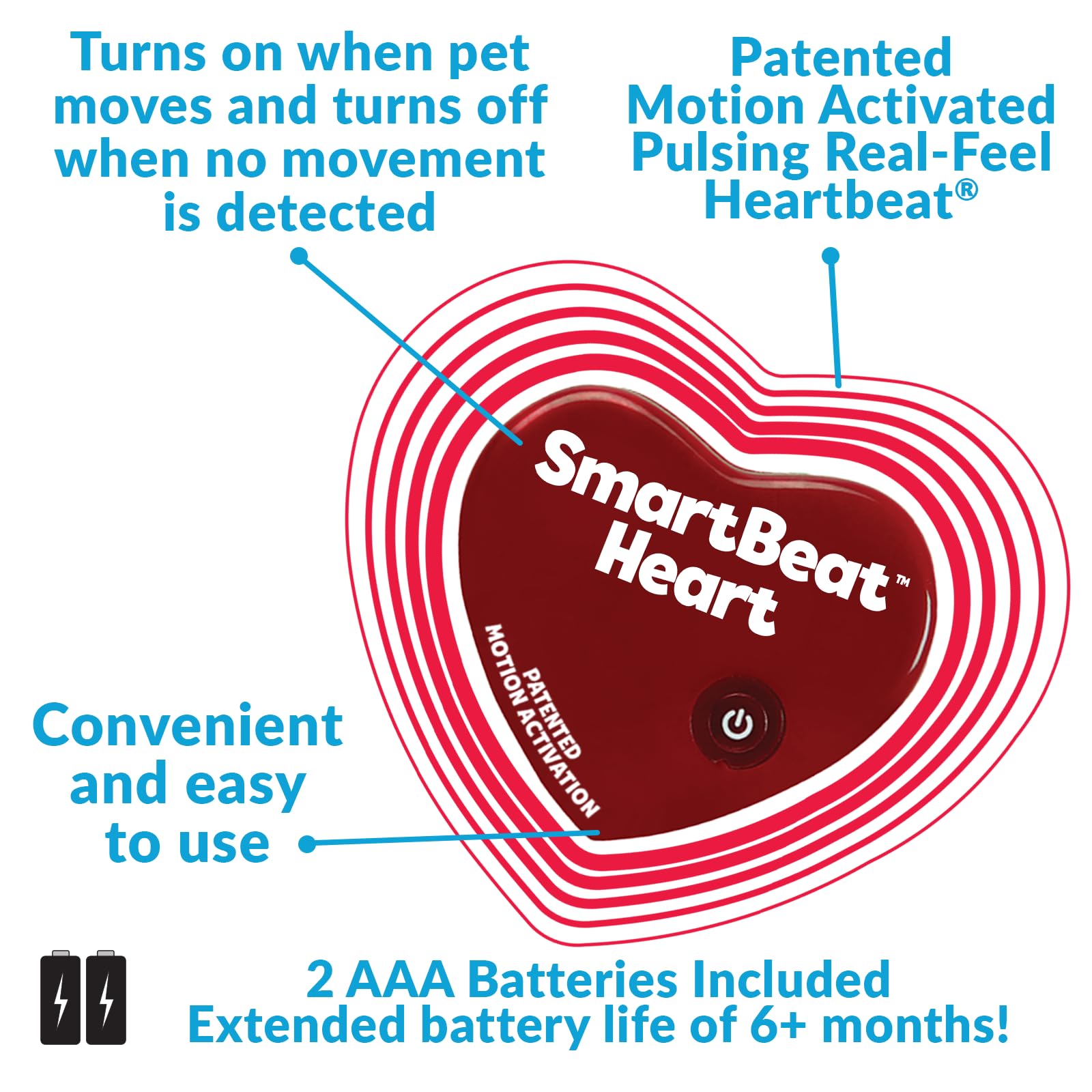 Snuggle Puppy replacement heart two modes for continuous or eight-hour use