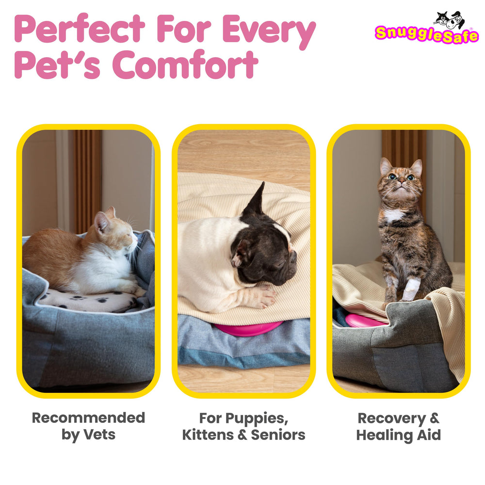 Snugglesafe Original heat pad cat nap scene captures soothing warmth for lounging