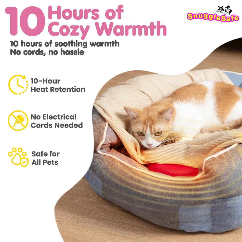 Snugglesafe Original heat pad microwave activation demonstrates easy heat-up for quick comfort