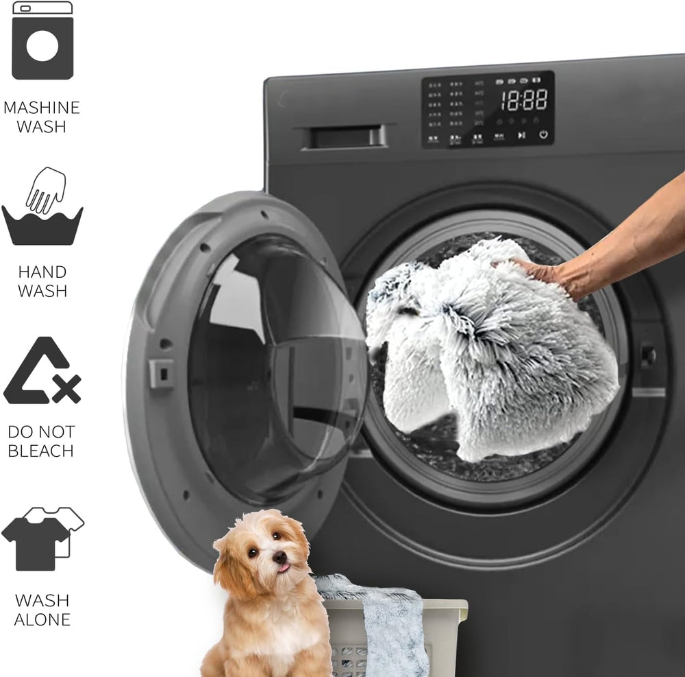 Snugglesinto machine-washable pet pad for easy cleanup.