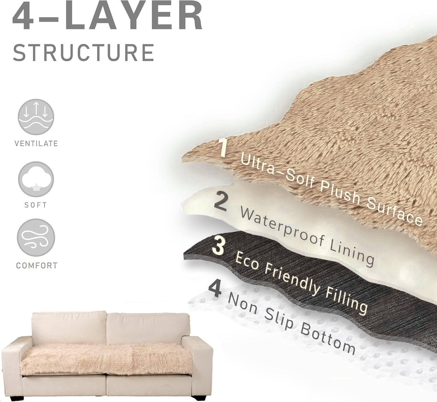 Snugglesinto multi-size configuration fits most sofas and beds.