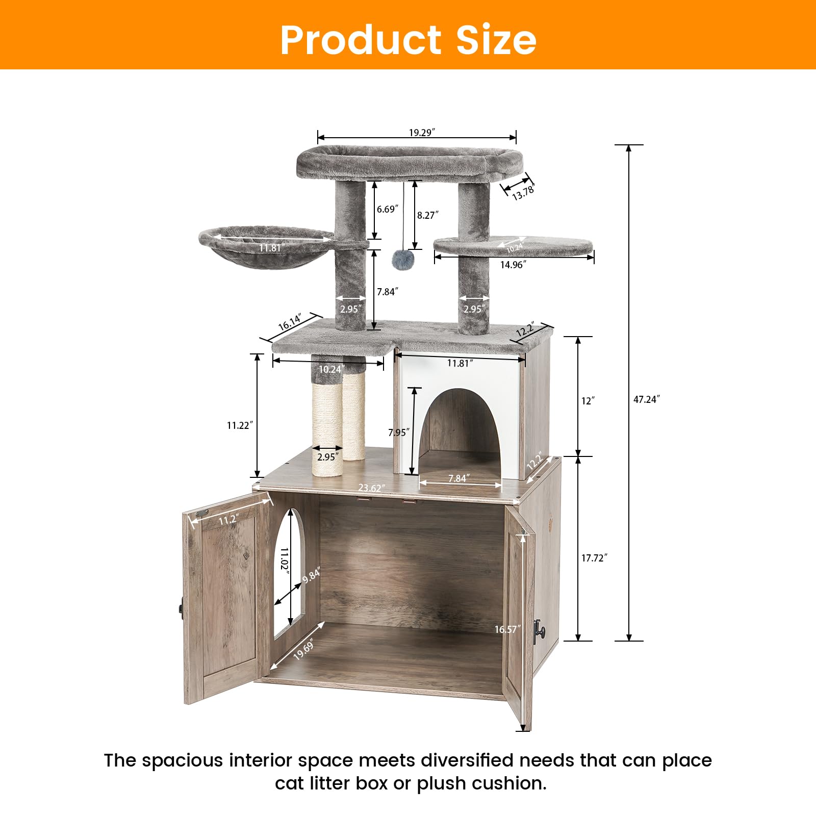 Snughome all-in-one litter enclosure saves space while offering private cat retreat.