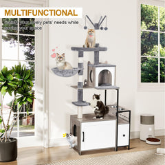 Snughome cat tree top platform offers a high perch for play and supervision