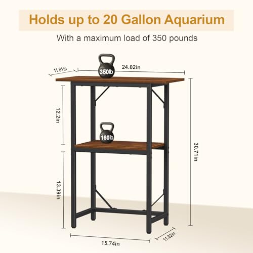 Snughome fish tank stand side view reveals balanced stability and back-panel reinforcement.