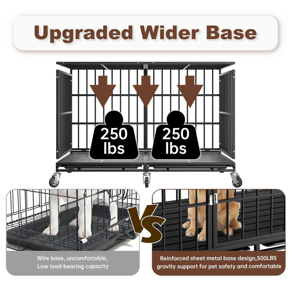 Snuowu strong-metal crate frame emphasizes rugged construction for large breeds.