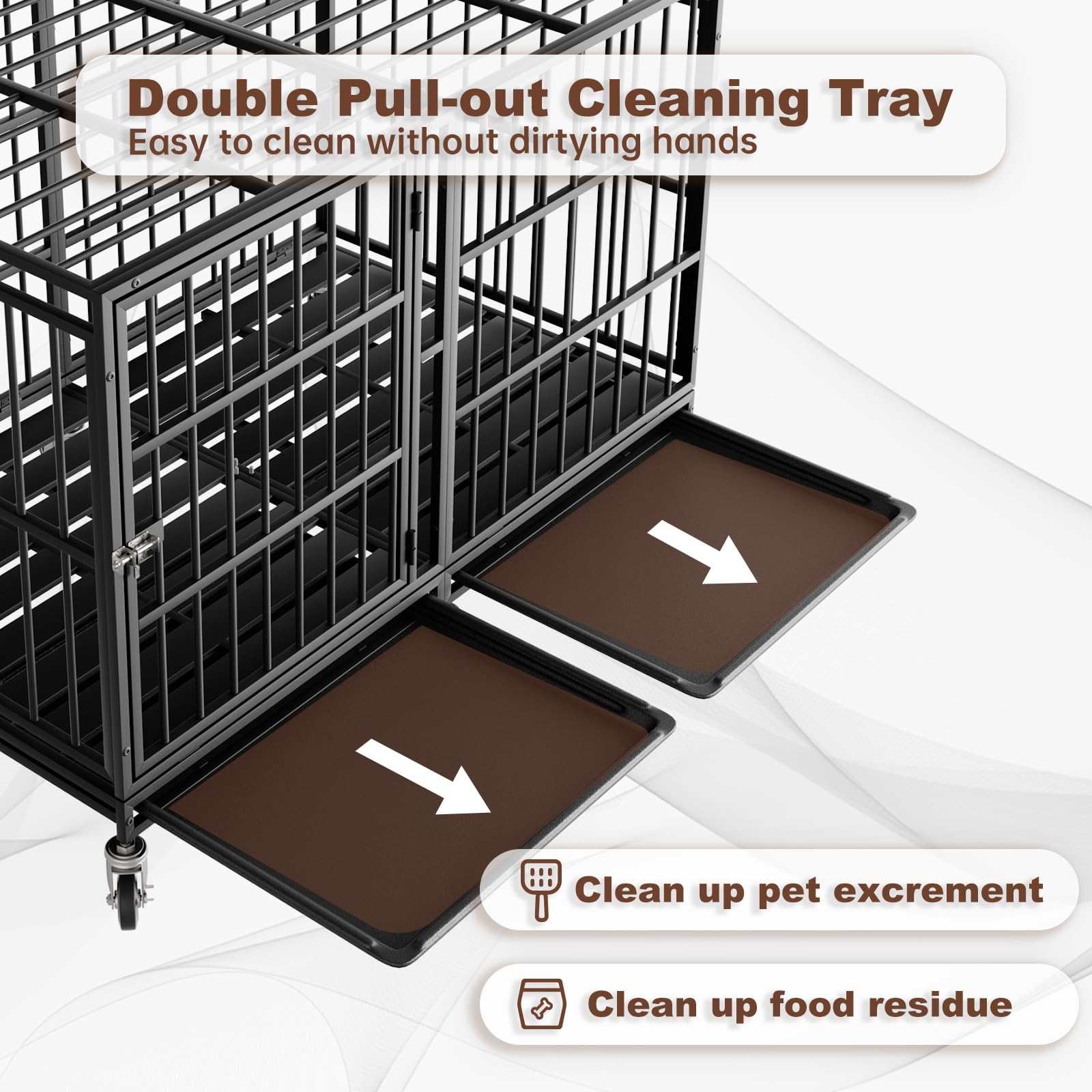 Snuowu XL XXL crate mobility shows easy relocation across rooms.