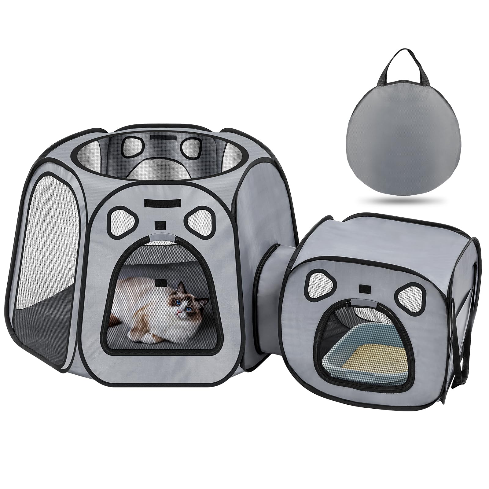 SNUVID portable cat playpen large enclosure for lounging and play.