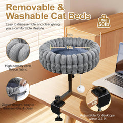 SoakSea cat bed desk height adjustment adapts to your setup for comfort