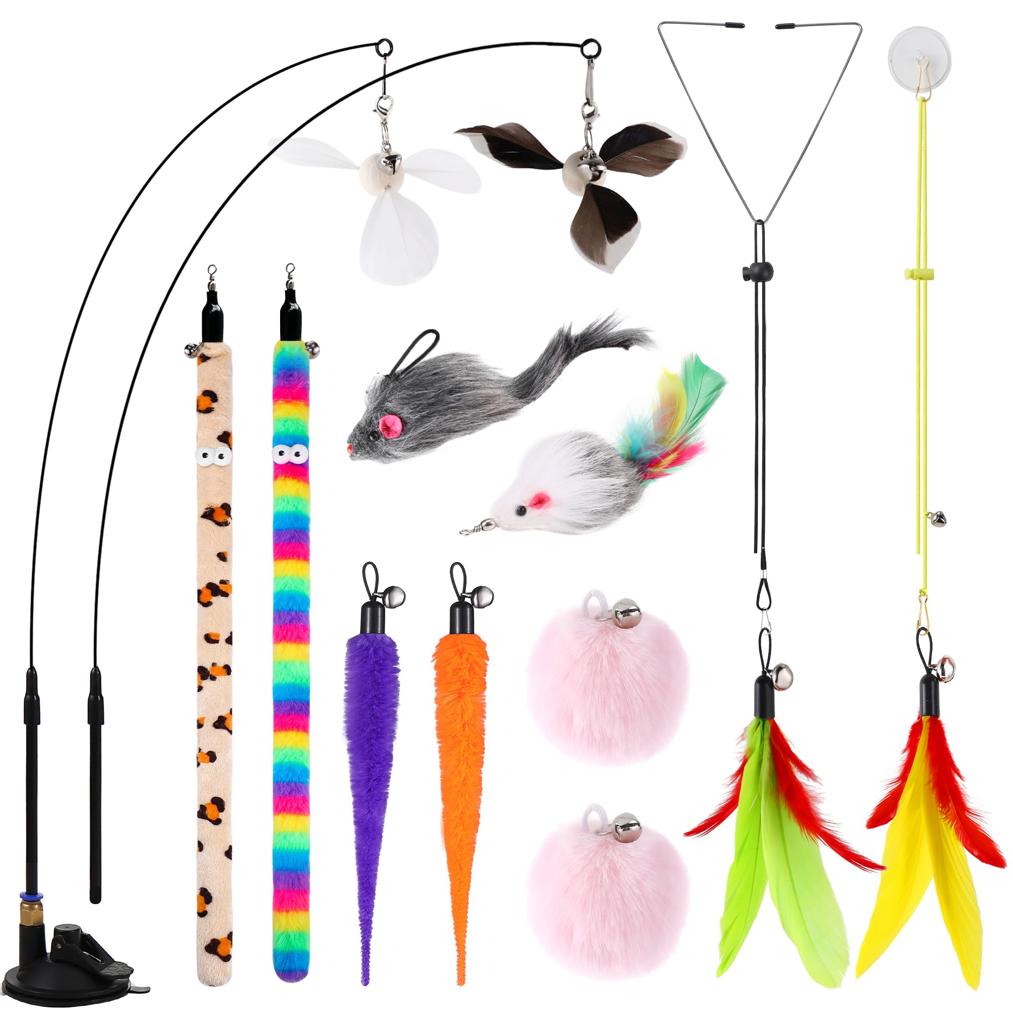 Soarer 4in1 cat toy set with suction cup for engaging indoor play