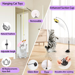 Soarer wooden cat fishing pole promotes coordinated movements and bonding.
