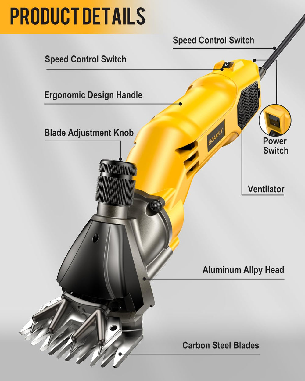 SOARFLY durable heavy-duty clipper built for demanding grooming jobs