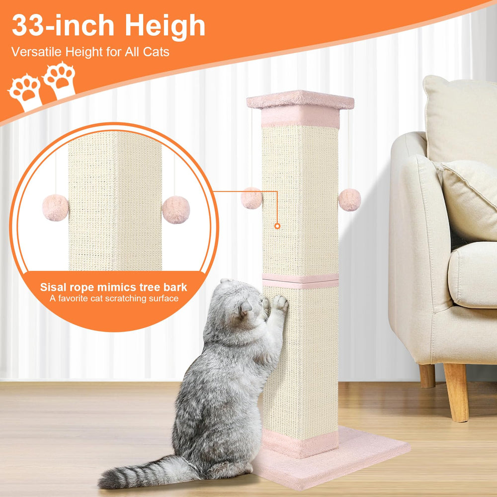 SOCATER indoor cat post keeps cats entertained and furniture safe.