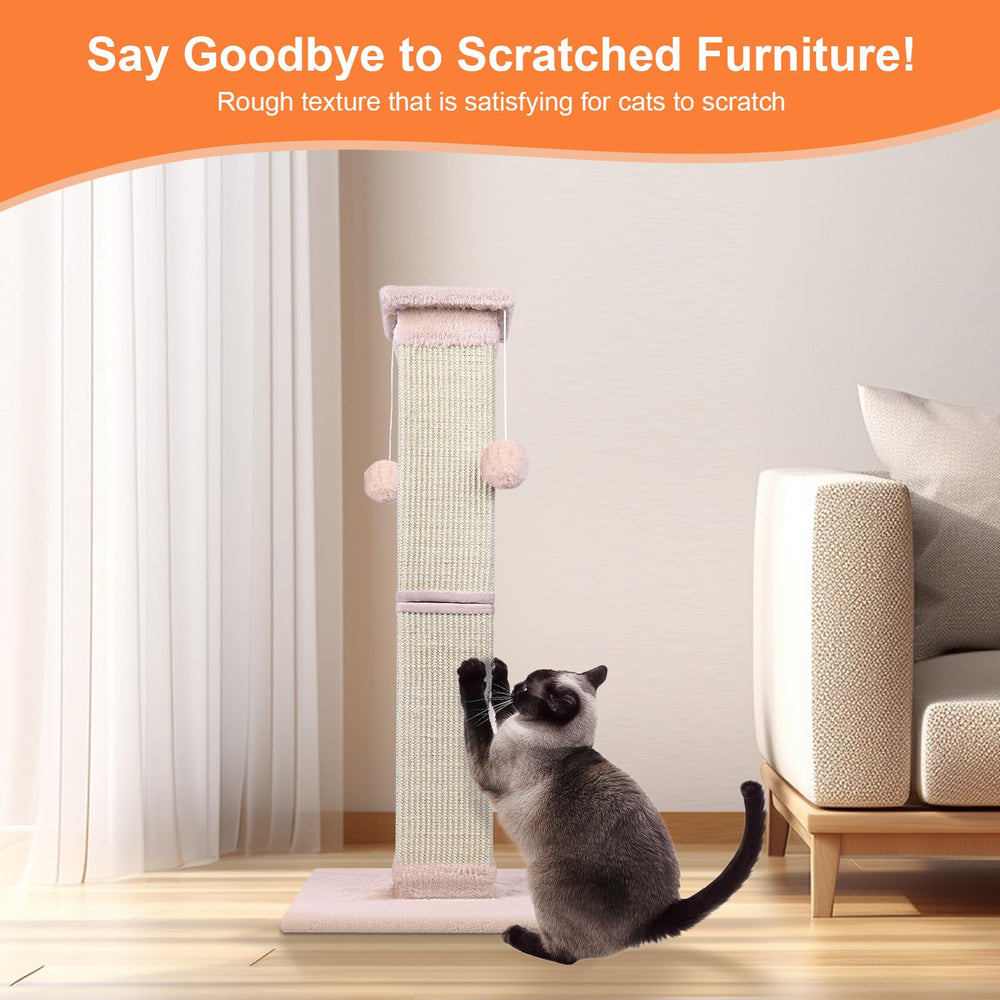 SOCATER natural sisal fibers mimic tree bark to entice scratching.