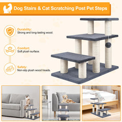 SOCATER cat scratching post grey with natural sisal rope for furniture protection