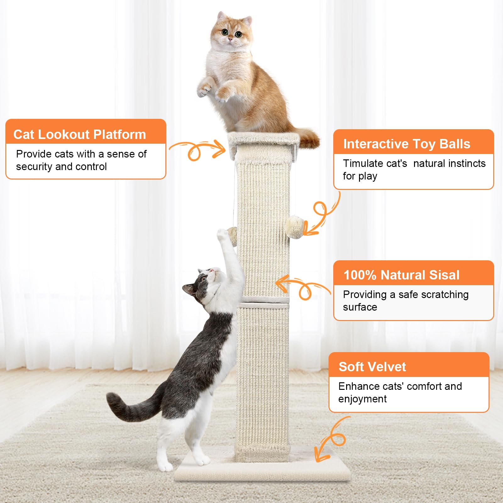 SOCATER post with sturdy base provides stable footing during scratching