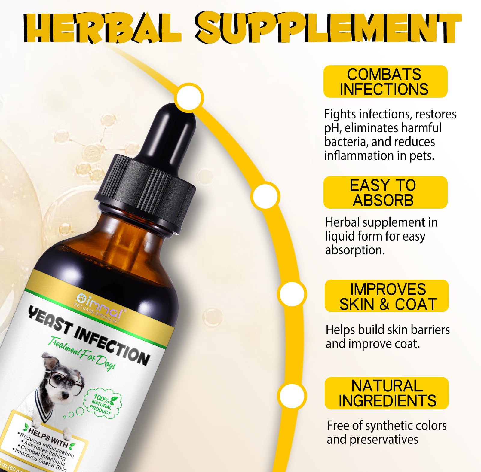 SOCATFOT yeast treatment dropper shows easy dosing for all breeds