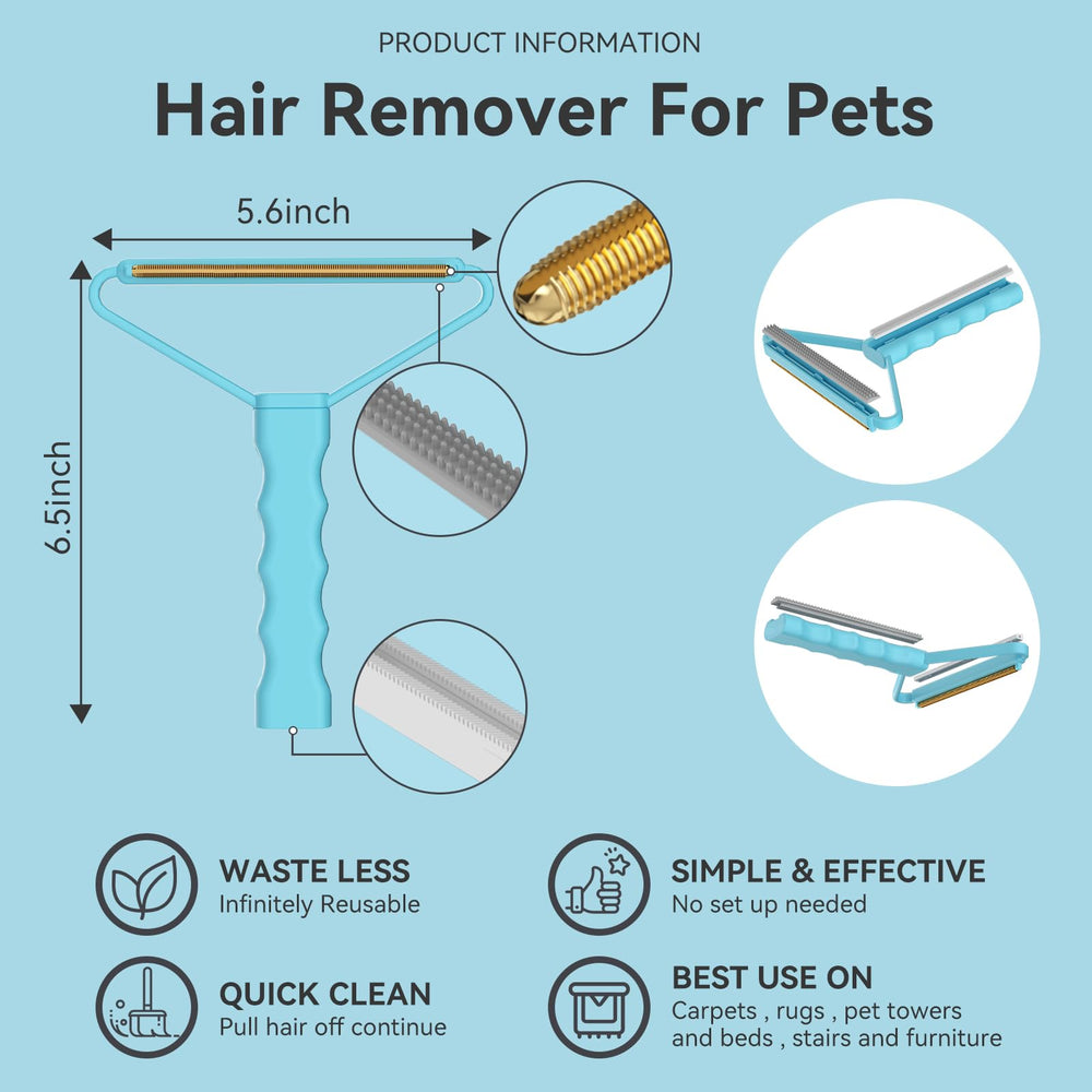 SOCCSO Carpet Rake used on a sofa to reduce pet fur