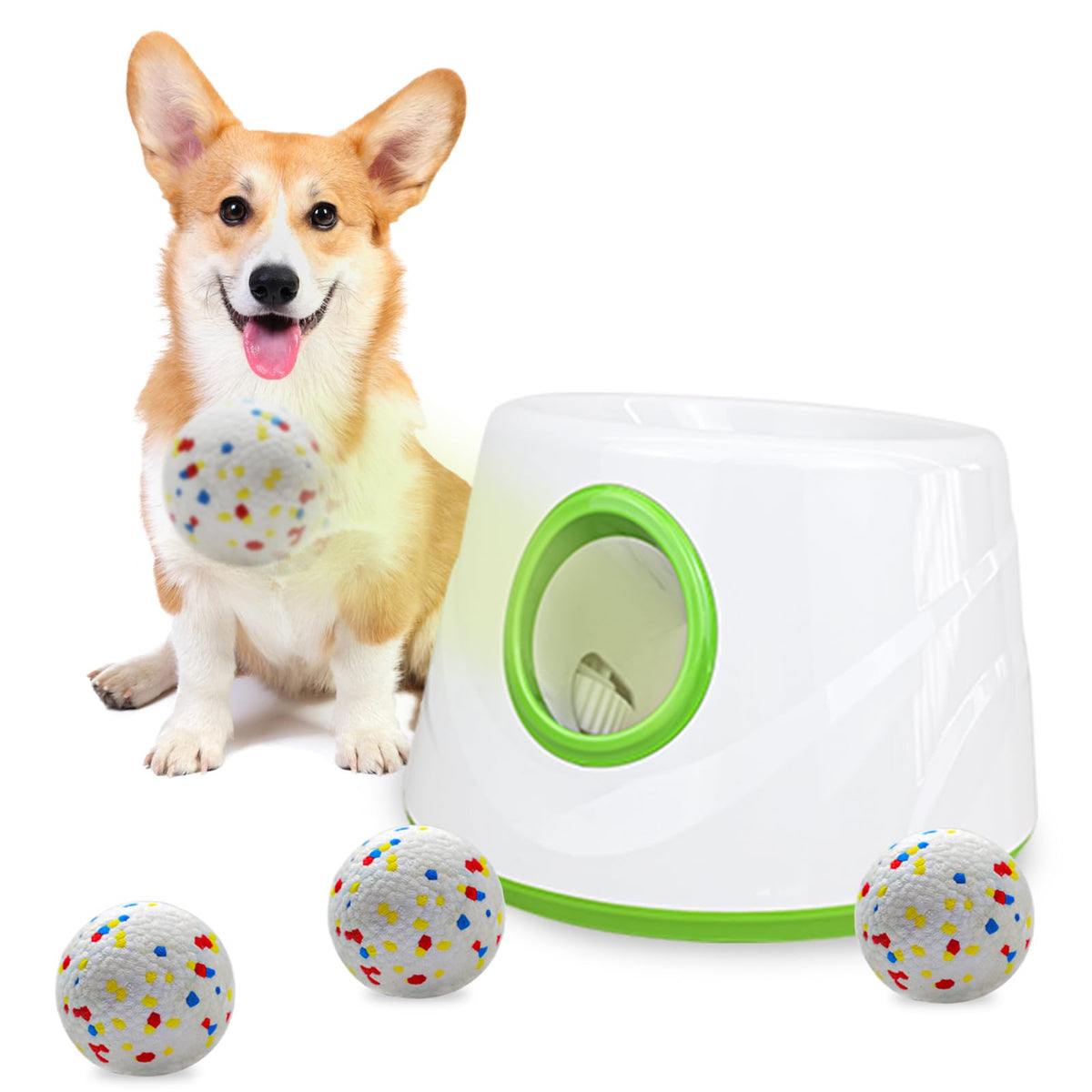 SOCO automatic ball launcher compact design for apartments enables space-saving fetch fun