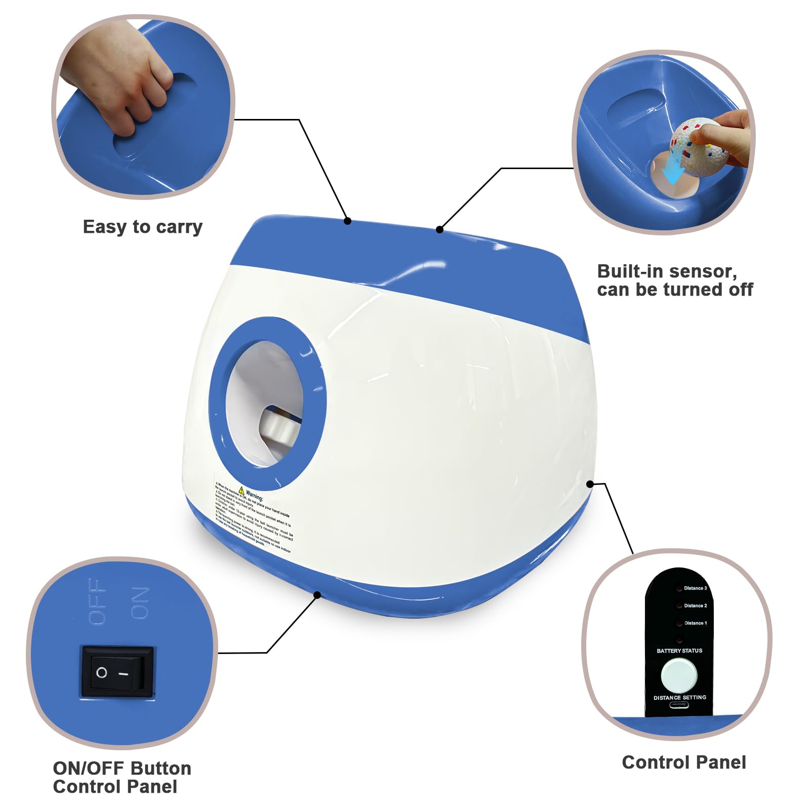 SOCO ball launcher with remote control in use for hands-free play.