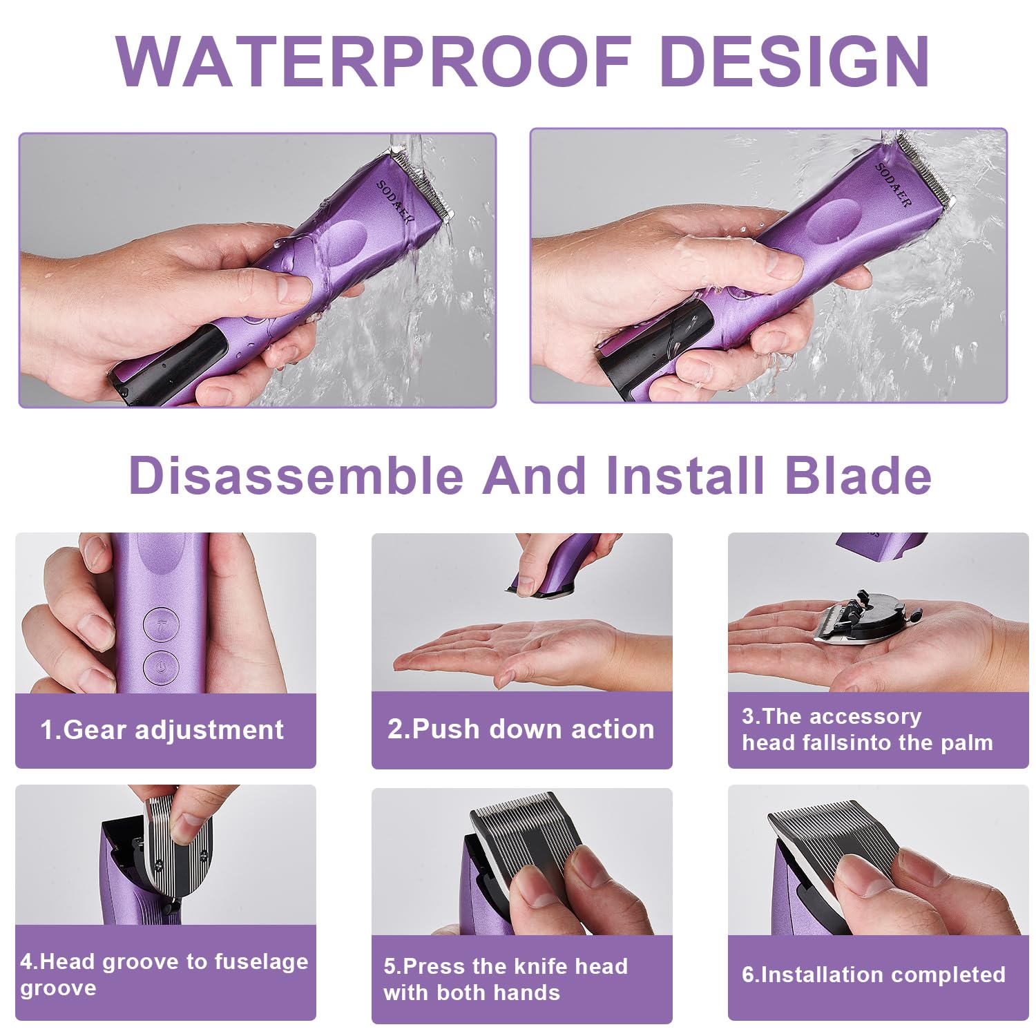 Sodaer clipper in use delivering a smooth, thorough cut with low vibration