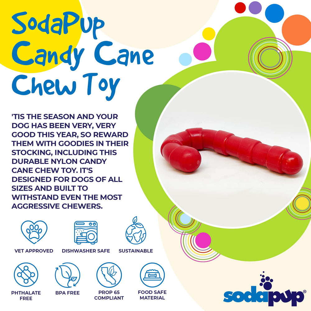SodaPup Candy Cane closeup nylon texture highlights safe material