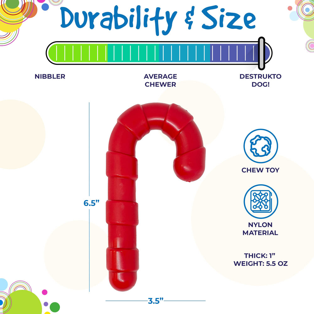 SodaPup Candy Cane non-toxic material ensures safe chewing for dogs