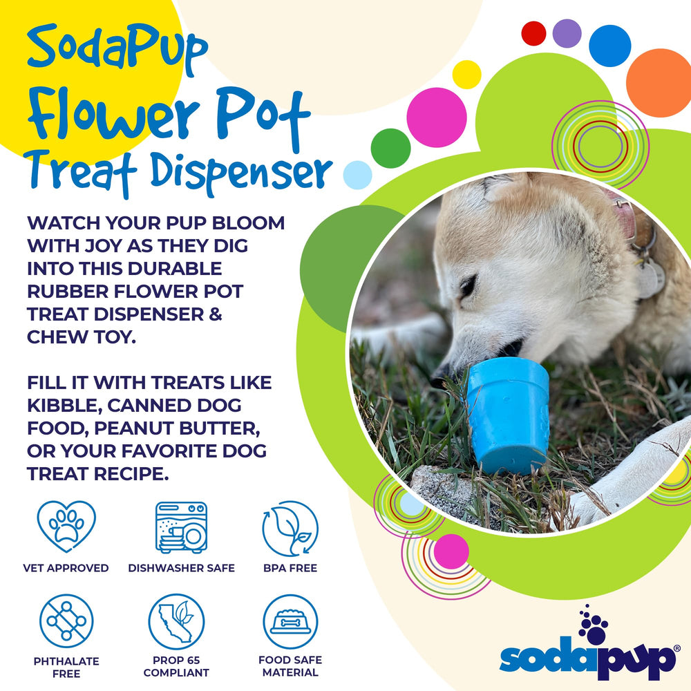SodaPup Flower Pot USA-made durable rubber—safe playtime.