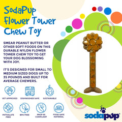 SodaPup Flower Tower US-made label communicates veteran-owned craftsmanship.