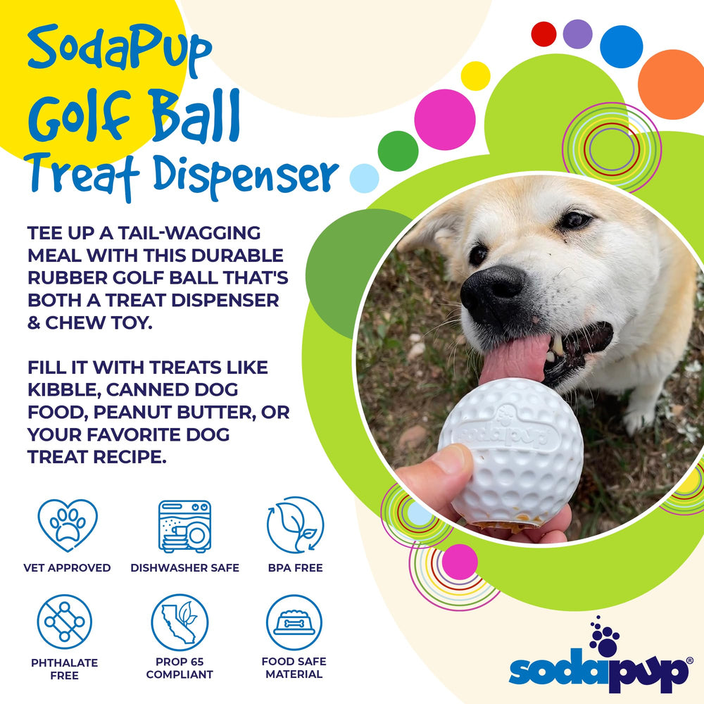SodaPup Golf Ball floating near water for water-friendly play and retrieval