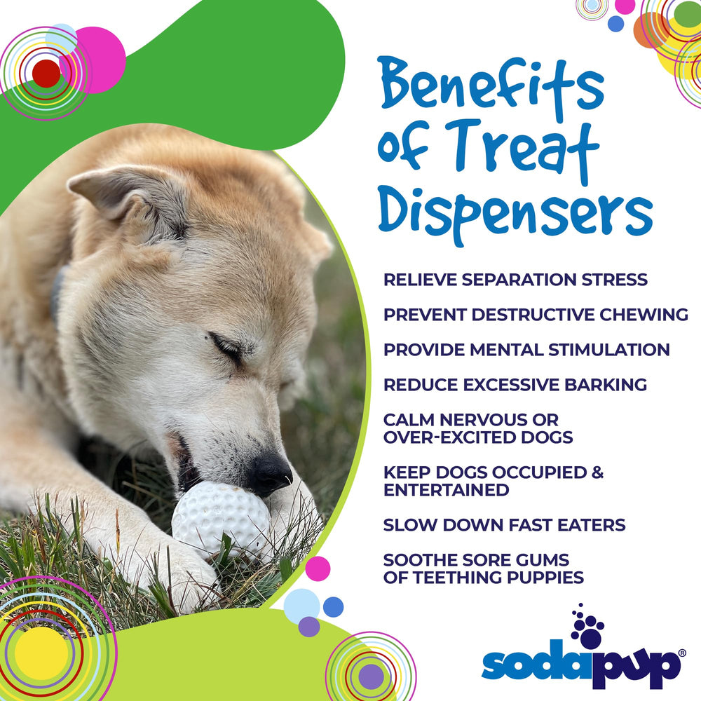 SodaPup Golf Ball non-toxic material highlighting safe chewing for pets