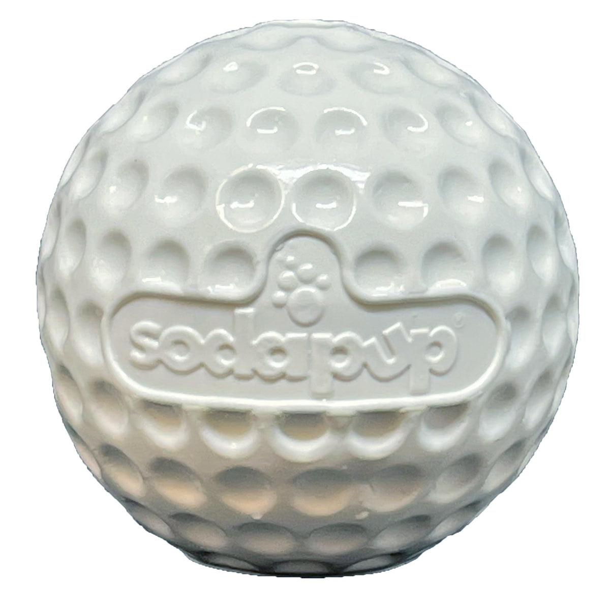 SodaPup Golf Ball treat dispenser close-up for interactive play and slow feeding